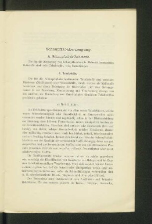 A. Schnupftabak-Rohstoffe