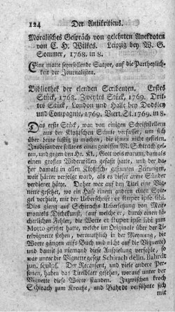 Bibliothek der elenden Scribenten. St.1-4.