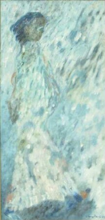 Figur in blau-weiß