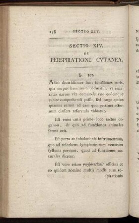 Sectio XIV. De Perspiratione Cutanea