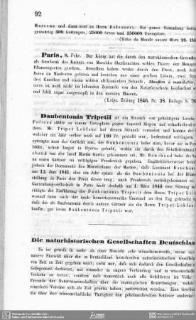 Die naturhistorischen Gesellschaften Deutschlands.