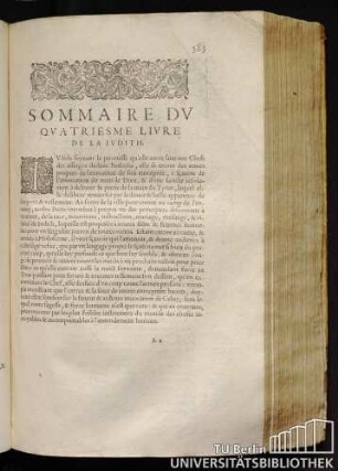 Sommaire Du Quatriesme Livre De La Iudith.