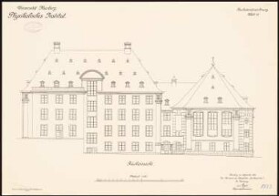 Physikalisches Institut der Philipps-Universität Marburg: Aufriss Rückansicht 1:100