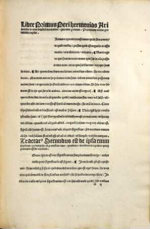 Aristotelis Stagirite peripateticorum principis liber perihermenias mendis plusculistersus