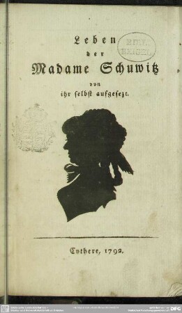 Leben der Madame Schuwitz
