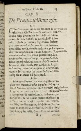Cap. II. De Prædicabilium usu.