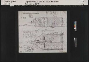 Arnim, von, Steinkohlenwerk, Planitz, Alexanderschacht, Fördergestell mit Fangvorrichtung von Schenk