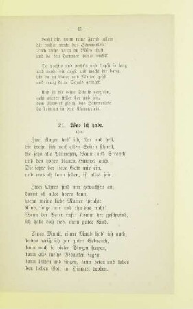 [Was ich habe. 21 - 41]