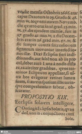 Propositio XIX. Ecclipsis solarem intelligere