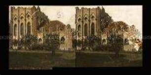 Die als Klosterruine gebaute Meierei auf der Pfaueninsel bei Potsdam