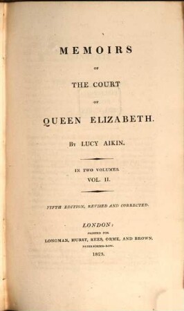 Memoirs of the court of Queen Elizabeth : in two volumes, 2