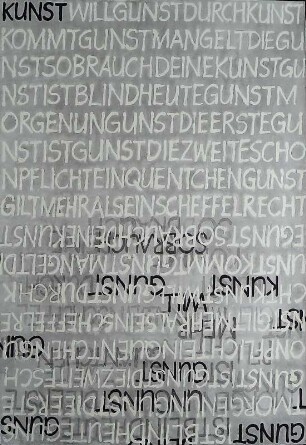 Schriftblatt "Kunst will Gunst"