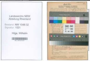 Entnazifizierung Wilhelm Hilge , geb. 27.08.1889 (Beamter)