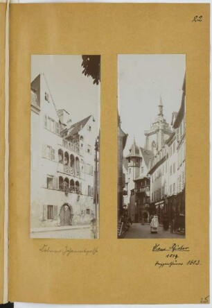 Wohnhaus Johannisgasse, Colmar. Haus Pfister, Colmar: Ansichten (aus: Skizzen- und Fotoalbum 16)