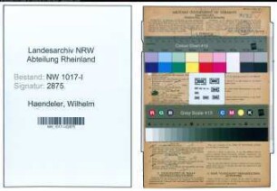 Entnazifizierung Wilhelm Haendeler , geb. 04.05.1909 (Konditor)