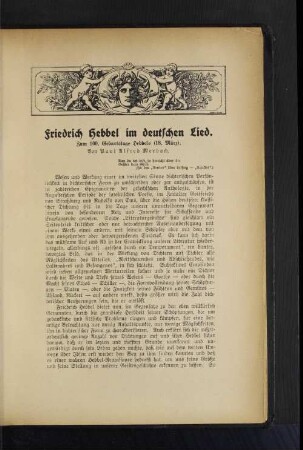 Friedrich Hebbel im deutschen Lied