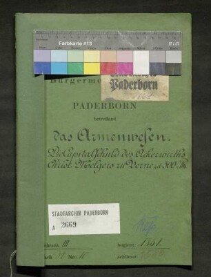 Kapitalschulden des Ackerwirts Christoph Melchers zu Verne über 300 Taler