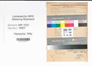 Entnazifizierung Willy Hamacher , geb. (Polizist)