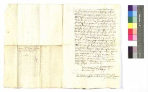Wechselbrief Hohenlohe-Berlichingen.