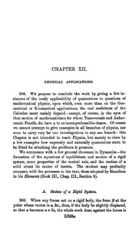 Chapter XII. Physical Applications.