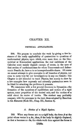 Chapter XII. Physical Applications.