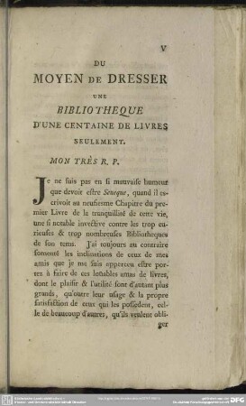 Du Moyen De Dresser Une Biblioteque D'Une Centaine De Livres Seulement