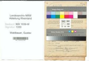 Entnazifizierung Gustav Waldbauer , geb. 02.10.1900 (Geschaeftsinhaber)