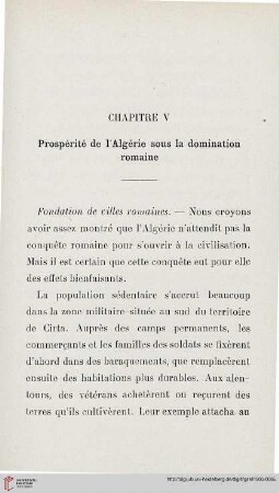Chapitre V: Prospérité de l’Algérie sous la domination romaine