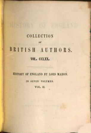 History of England from the peace of Utrecht to the peace of Versailles : 1713-1783. Vol. 2, 1720-1740