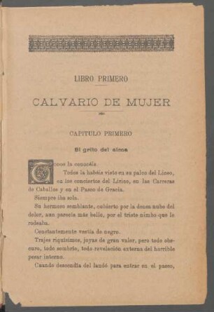 Capítulo primero - El grito del alma