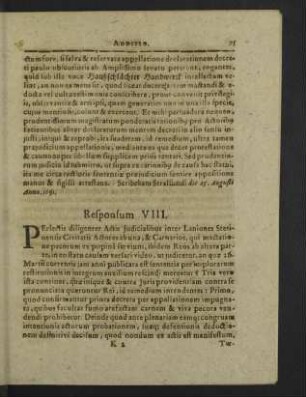 Responsum VIII.