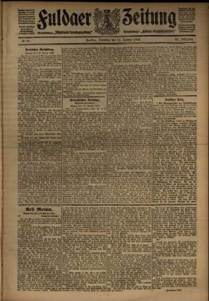 Ausgabe vom Dienstag, den 14. Januar 1908.