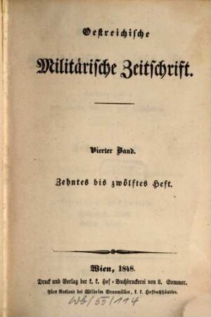 Oestreichische militärische Zeitschrift. 1848, 10/12