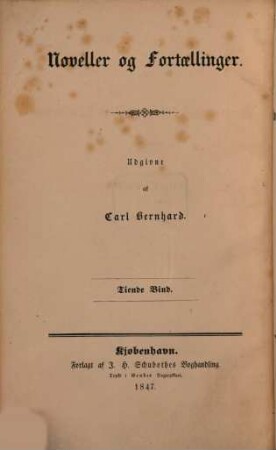Kroniker fra Kong Christian den Andens Tid : Udgivne af Carl Bernhard. Bildet Band 10 - 12 der "Noveller og Fortällinger". 1