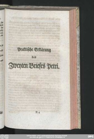 Praktische Erklärung des Zweyten Briefes Petri.