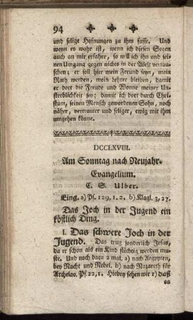 DCCLXVIII. Am Sonntag nach Neujahr. Evangelium.