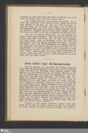 Frau Luise's letzte Weihnachtsfreude