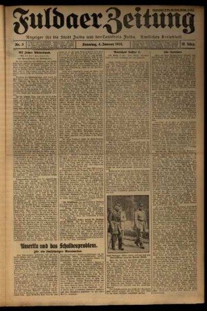 Erste Ausgabe vom Sonntag, den 04. Januar 1931.