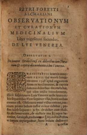 Observationum & curationum medicinalium libri ..., 32. De lue venerea
