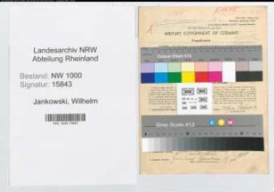 Entnazifizierung Wilhelm Jankowski, geb. 06.08.1888 (Arbeiter)