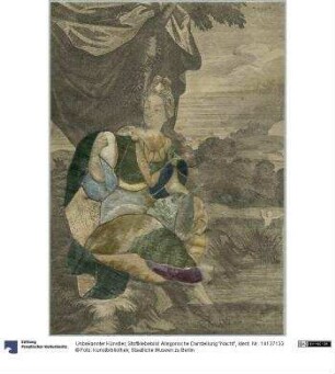 Stoffklebebild: Allegorische Darstellung "Nacht"