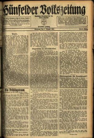 Ausgabe vom Dienstag, den 09. August 1921.