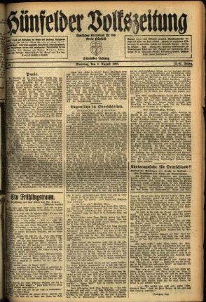 Ausgabe vom Dienstag, den 09. August 1921.