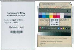 Entnazifizierung Horst Herbergs , geb. 11.09.1921 (Angestellter)
