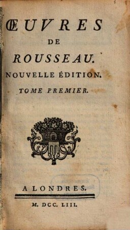 Oeuvres De Rousseau. 1