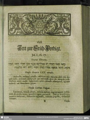 [Früh-Predigt. Jes. I, 16. 17]