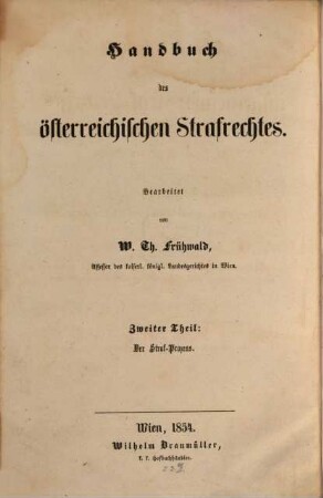 Handbuch des österreichischen Strafrechtes, 2