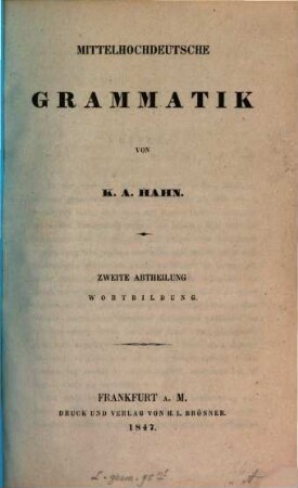 Mittelhochdeutsche Grammatik, 2. Wortbildung