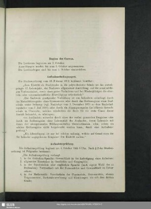 Aufnahmebedingungen