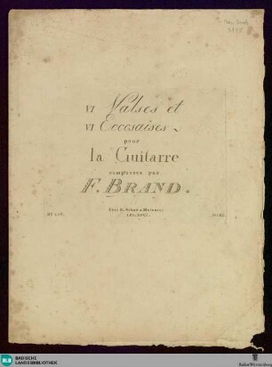 VI valses et VI eccosaises pour la guitarre